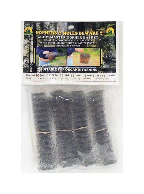 Grow Master 6 in. W Gray Stainless Steel Gopher Wire Basket