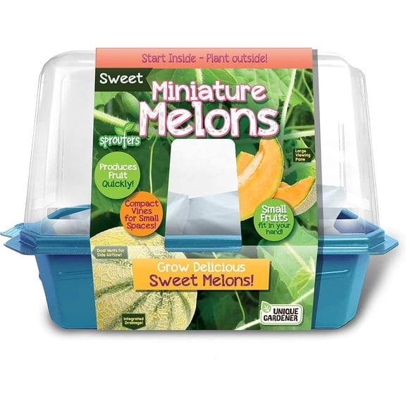 Unique Gardener Melon Plant Seeds Kit, Grow Sweet Mini Melons Indoors in Small Spaces, Easy Indoor Plant Seeds with Compact Vines & Delicious Fruit, Garden Seeds for Planting Suitable for Beginners