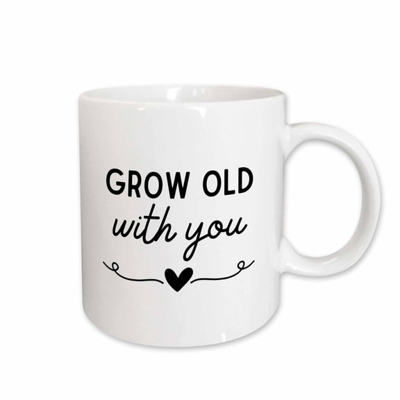 3drose, Grow Old with You Wedding Gift Honeymoon and Bridal Shower Gift, 11oz Mug