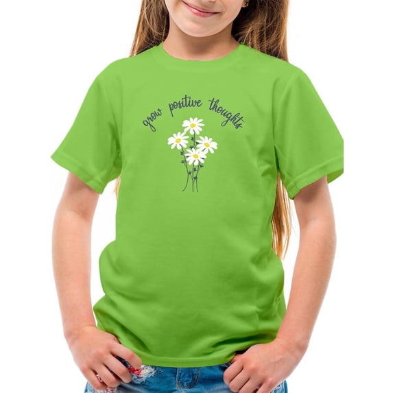 Grow Positive Thoughts Daisies T-Shirt Juniors -Image by Shutterstock, Medium