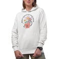 thumbnail image 1 of Grow Positive Thoughts with Retro Flower Plant Art Merch Gift, White Hooded Sweatshirt or Hoodie, XL, 1 of 5