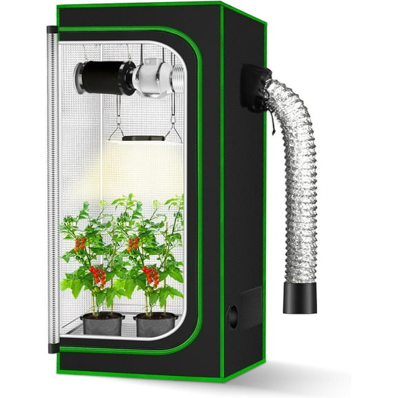 Grow Tent, High Reflective 600D Diamond Canvas with Observation Window and Floor Tray for Hydroponic Indoor Plant Growing
