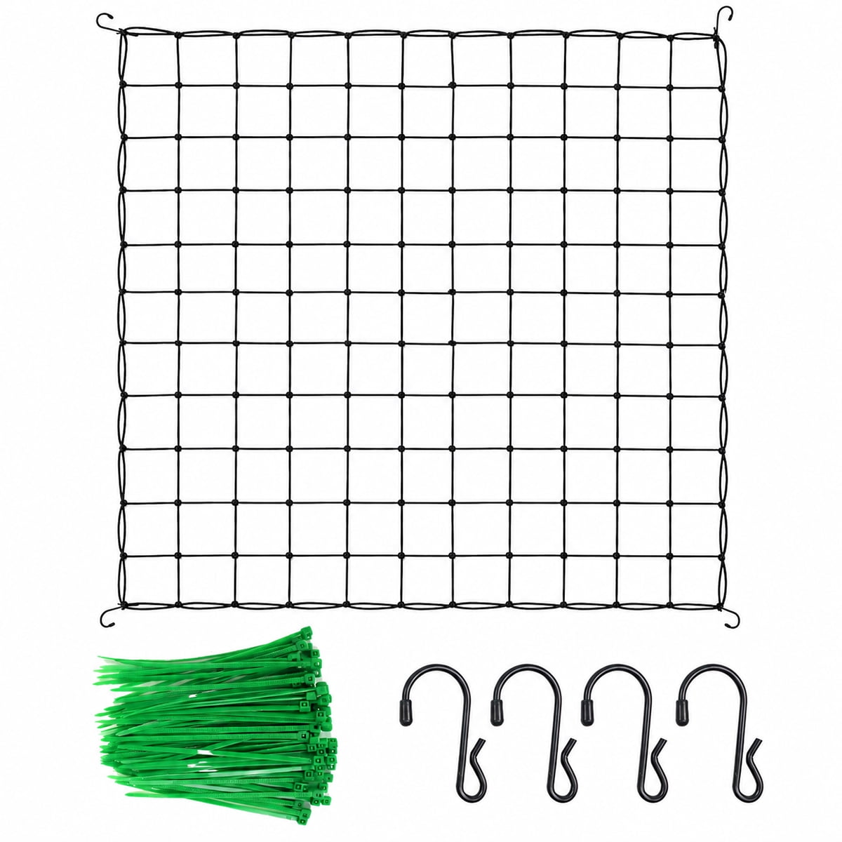 Grow Tent Trellis Netting Elastic Plant Scrog Netting with Steel Hooks ...