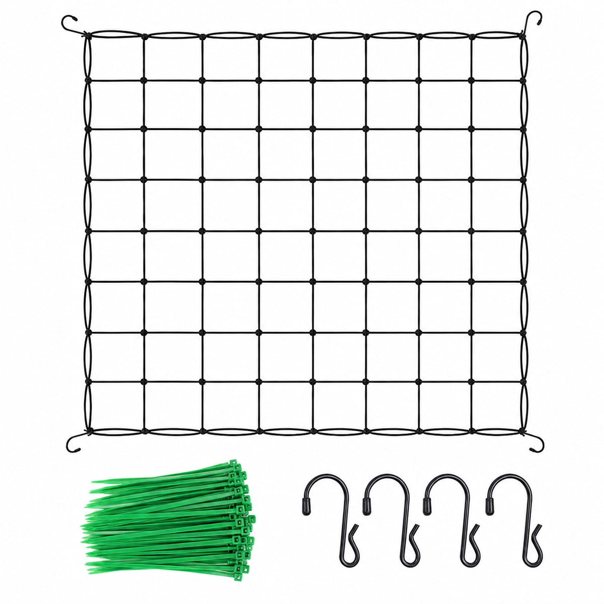 Grow Tent Trellis Netting Elastic Plant Scrog Netting with Steel Hooks ...