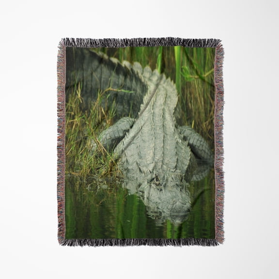 Grow Them Big Here In Florida An Alligator, Woven Blanket