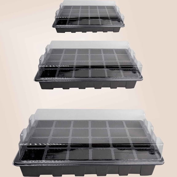 Grow Trays with Humidity Dome and Cell Insert - Propagator for Seed Starting and Growing Plants Durable Reusable and Recyclable
