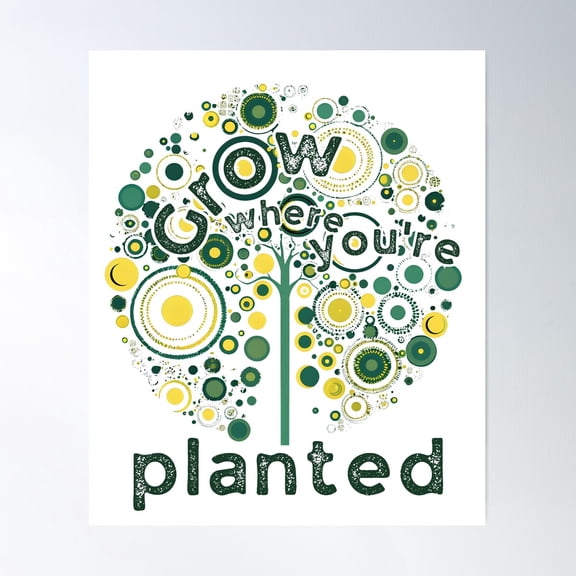 Grow Tree - Vector Tree T-Shirt Poster Wall Art, Modern Wall Decor For Living Room Bedroom, 16x24 UNFRAMED