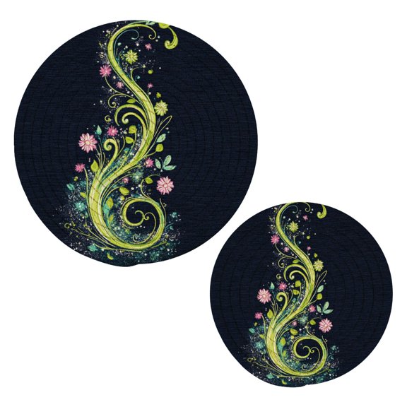 Grow Up Trivets Potholders Cotton Braided Potholders Heat-Resistant Pads 7.09'' and 9.45''