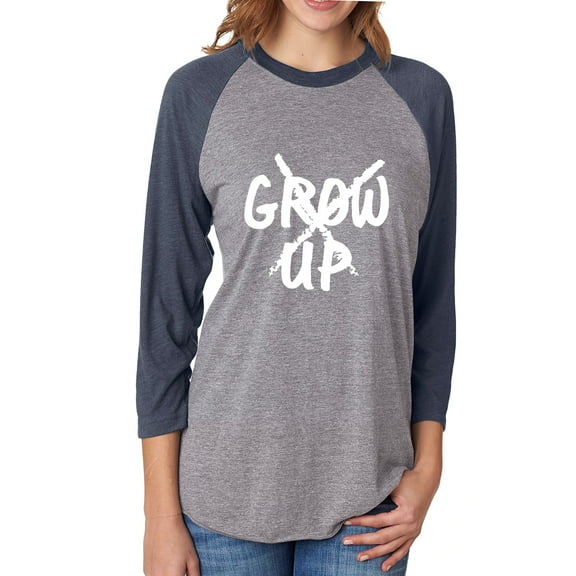 Grow Up X Unisex 3/4 Sleeve Baseball Raglan Tee