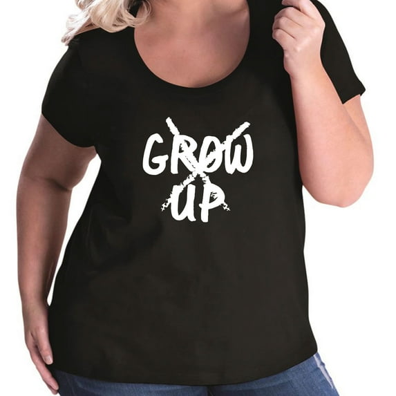 Grow Up X Womens Plus Size Scoopneck T