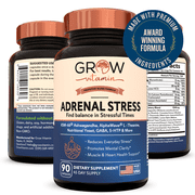 Grow Vitamin Adrenal Stress Support with Ashwagandha, L-Theanine, L-Tyrosine, 60 Capsules