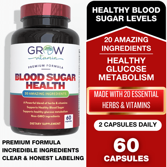 Grow Vitamin Sensolin -  Natural Blood Sugar Support Health Supplement, 60 count