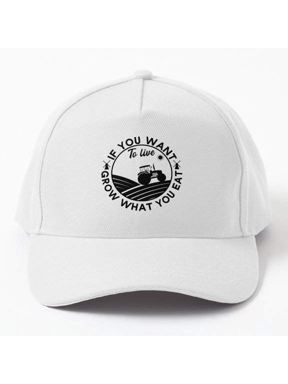 Grow What You Eat Baseball Hat, American Agriculture Farmer Country Statement Design, Classic Cap