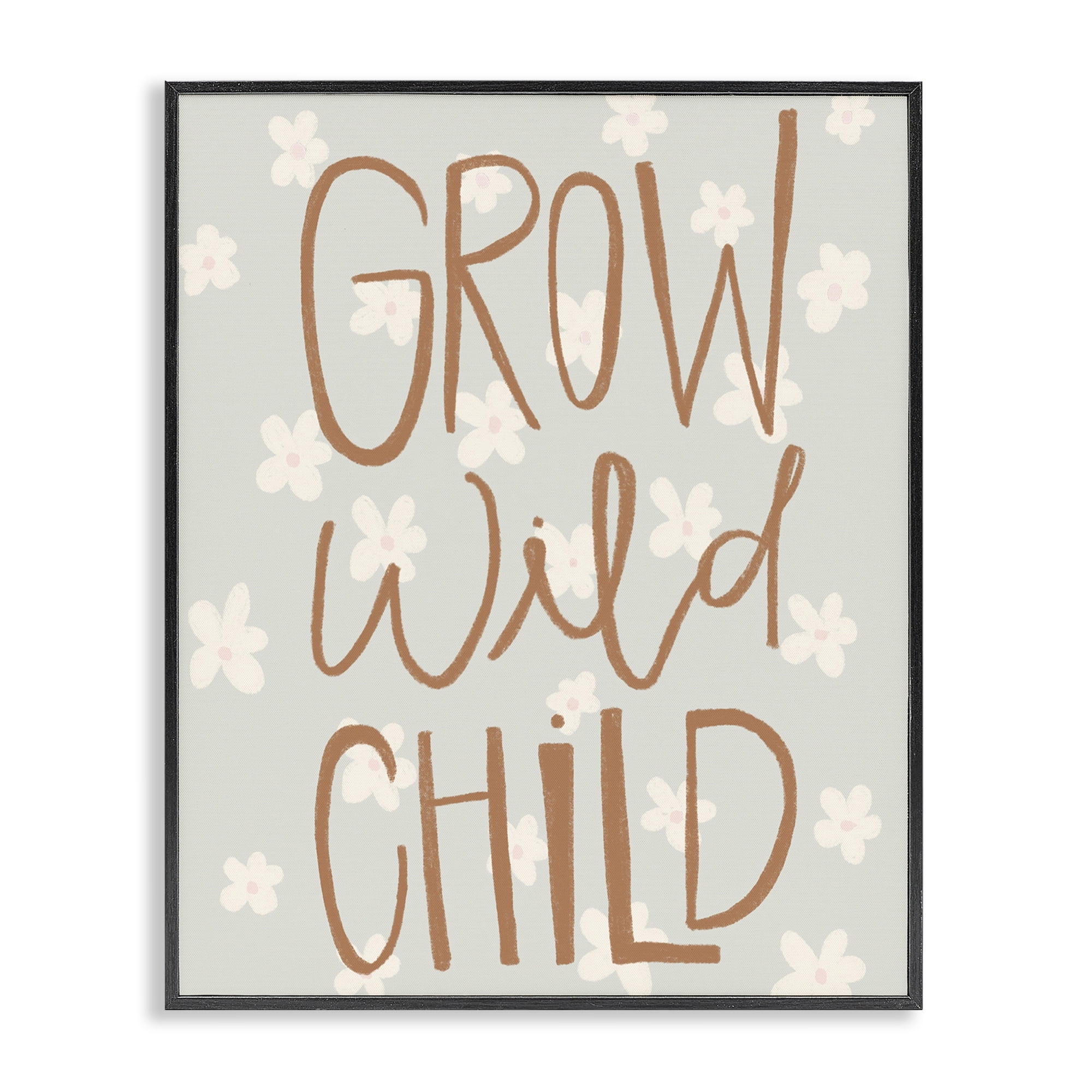 Grow Wild Child Flowers Black Framed Giclee Art, design by Katie Griggs