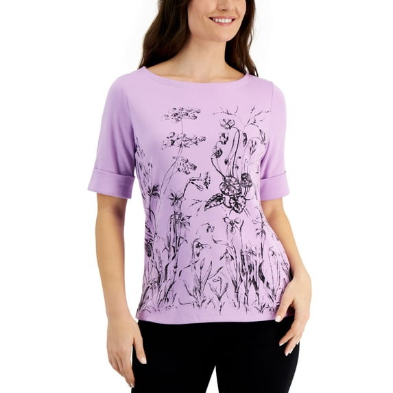 Grow With Me Boatneck Top Fragrant Lilac M