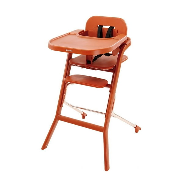 Unilove Grow With Me 2-in-1 Baby High Chair – Adjustable Toddler Chair with Baby Set, Removable Harness, One-Hand Seat & Footrest Adjustment - Pumkin Orange