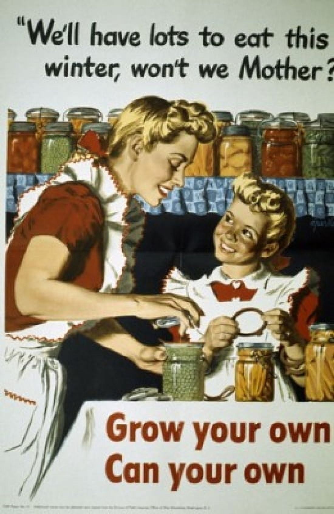 Grow Your Own Can Your Own World War II Artist Unknown Poster Canvas Art -  (24 x 36)