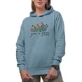thumbnail image 1 of Grow in Grace 2 Peter 3 18, Watercolor & Hand Drawn Flowers with Scripture Art Merch Gift, Light Blue Hooded Sweatshirt or Hoodie, Medium, 1 of 5