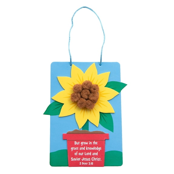 Grow with Jesus Sunflower Sign Craft Kit, Makes 12, Craft Kits, Fall, 12 Pieces