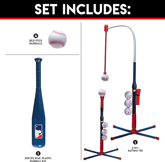GrowwithMe Kids Baseball Batting Tee + Stand Set for Youth + Toddlers