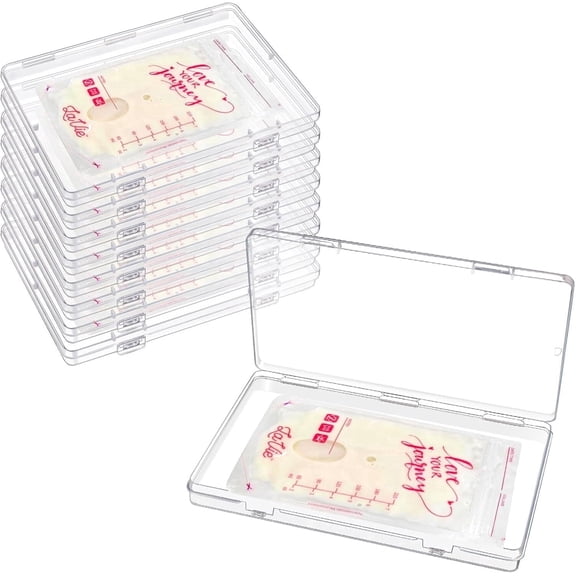 Gilysido Maternity & Baby Dye-Free Breastmilk Storage Starter Kits 8 Piece Set with Organizer and Freezer Tray, 150 ml