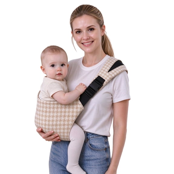 Gilysido Adjustable Hands-free Baby Sling Carrier, for 6M-36M Toddler, Premium Cotton ergonomically designed, Portable and Lightweight Toddler Carrier (Beige)