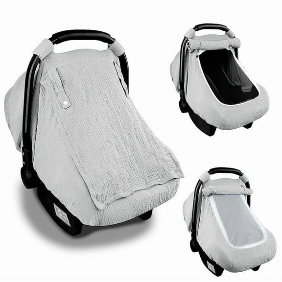 GrowAlong Car Seat Cover，Soft and Breathable Protection for Infants，Unisex  Gray