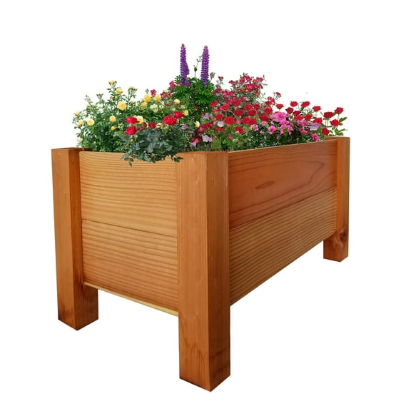 GrowGardens 1' x 2' x 16" Redwood Elevated Garden Bed
