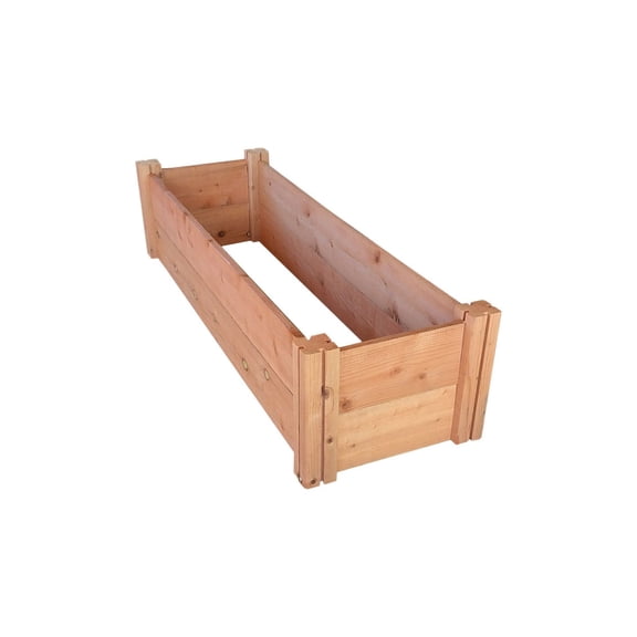 GrowGardens 1' x 4' x 11" Redwood Raised Garden Bed