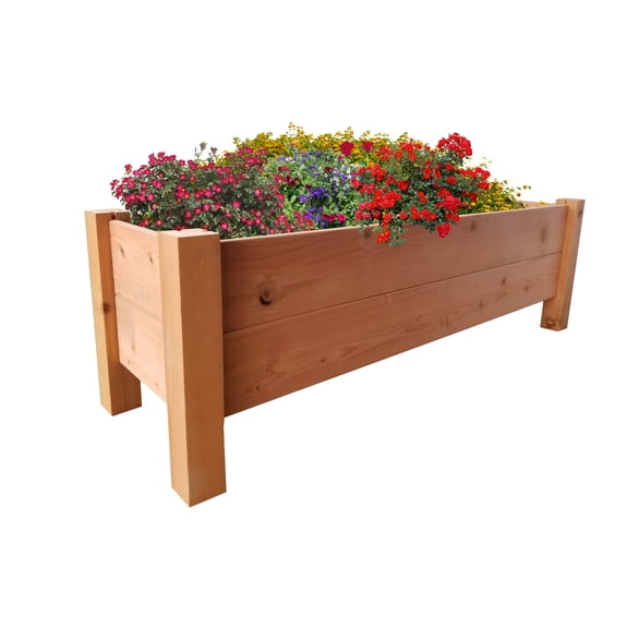 GrowGardens 1' x 4' x 16" Redwood Elevated Garden Bed