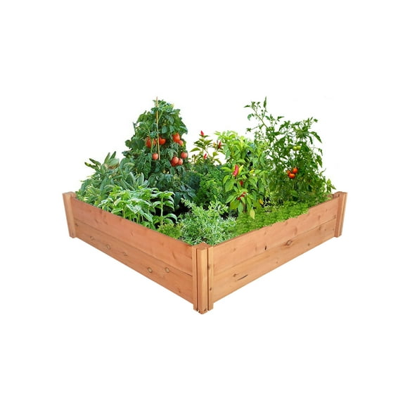 GrowGardens 4' x 4' x 11" Redwood Raised Garden Bed