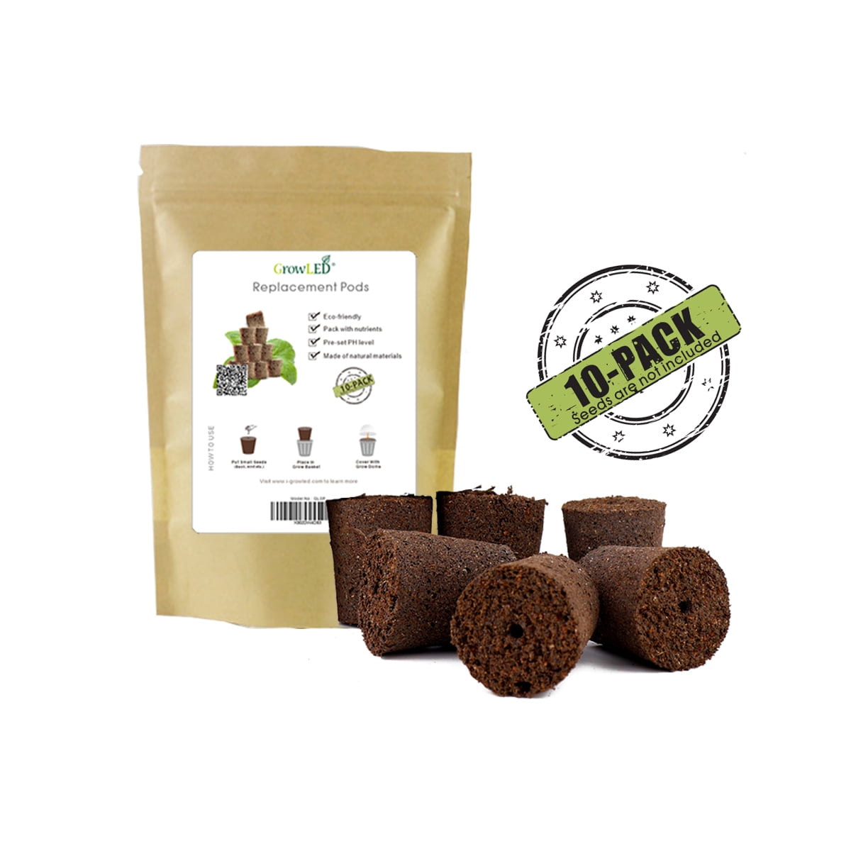 GrowLED Compatible Seed Starter Pods (10 Pack), Rapid Rooter Seed ...
