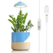 GrowLED Umbrella Plant Grow Light, Height Adjustable, 8/12/16H Automatic Timer, 10-Levels Brightness, 3 Lighting Modes, Blue