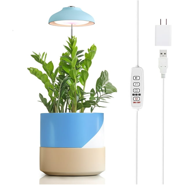 GrowLED Umbrella Plant Grow Light, Height Adjustable, 8/12/16H