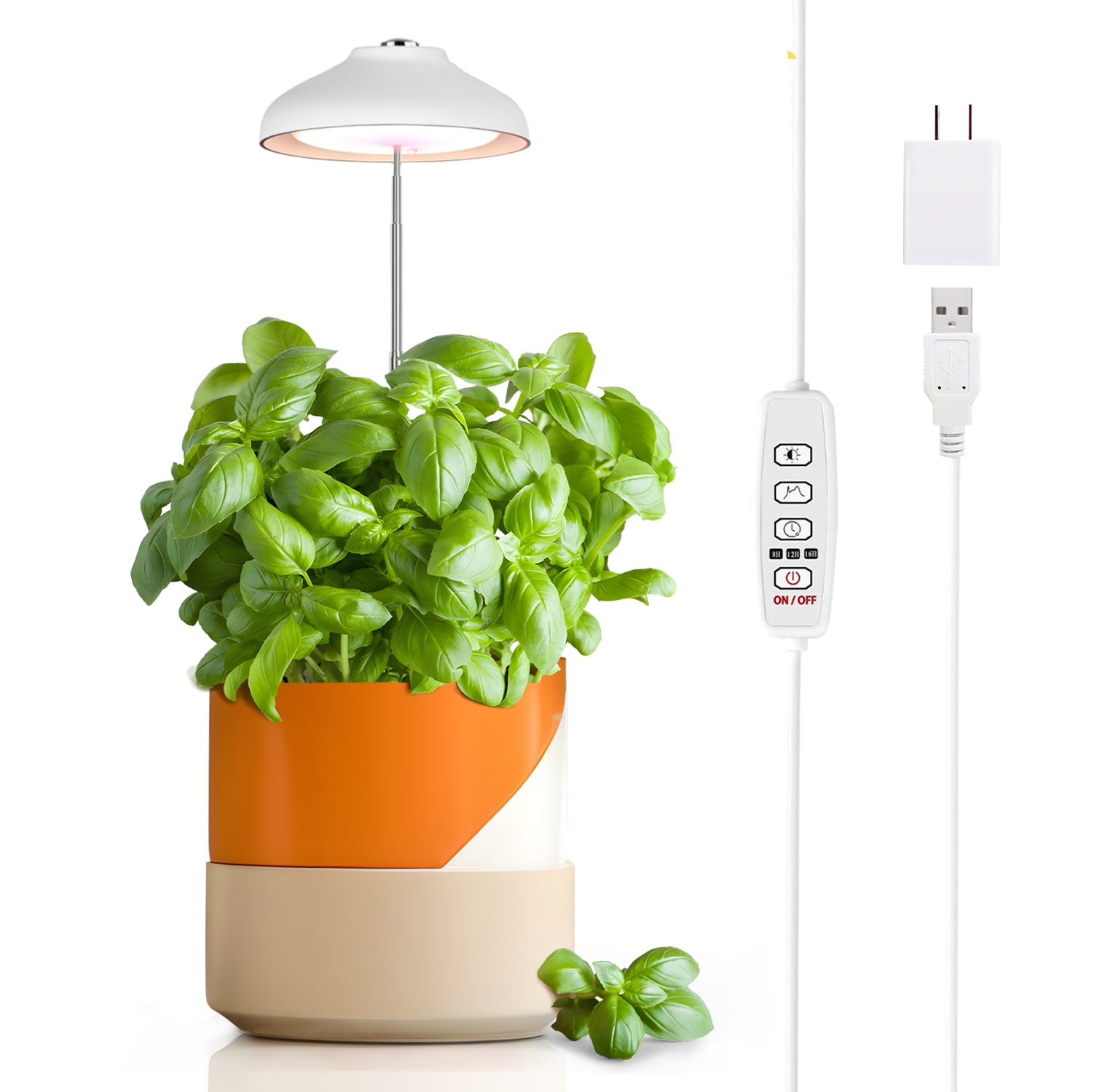 GrowLED Umbrella Plant Grow Light, Height Adjustable, 8/12/16H
