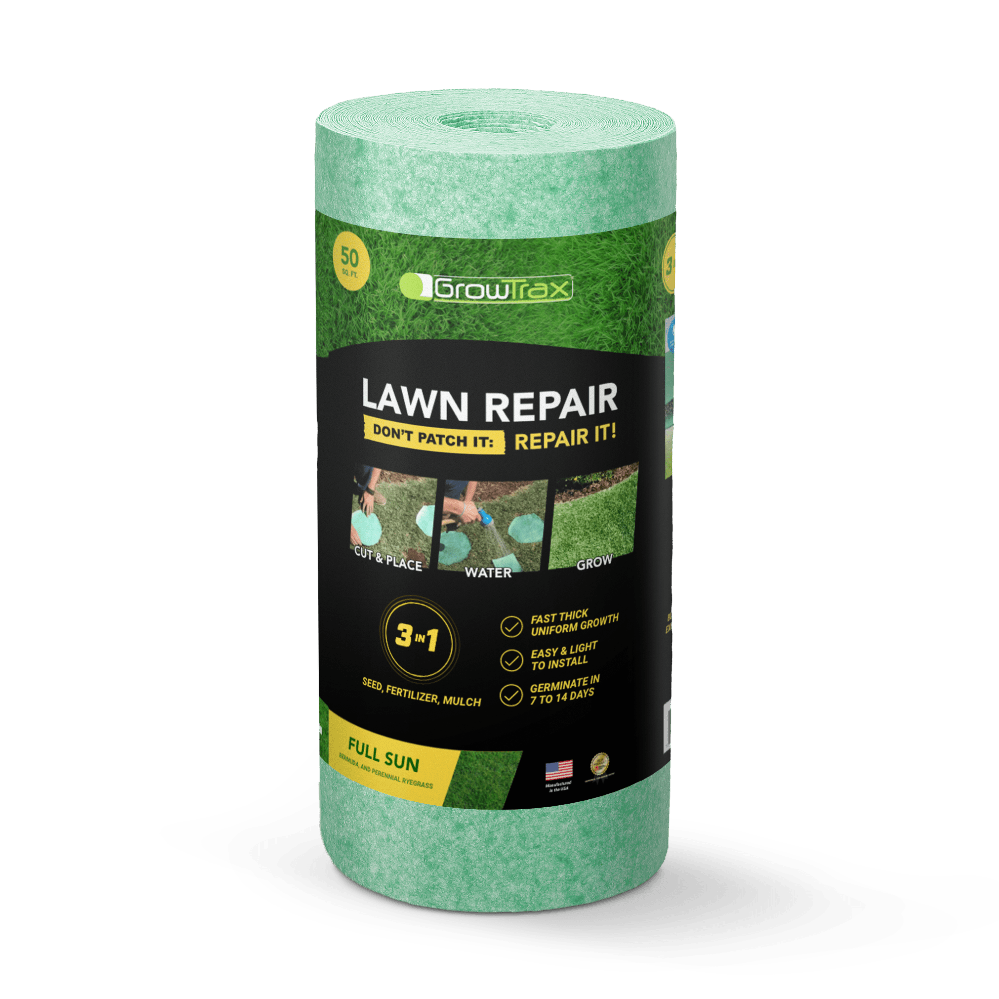 GrowTrax 50-ft. x 1-ft. Full Sun, Bermuda Rye Mixture Grass Seed