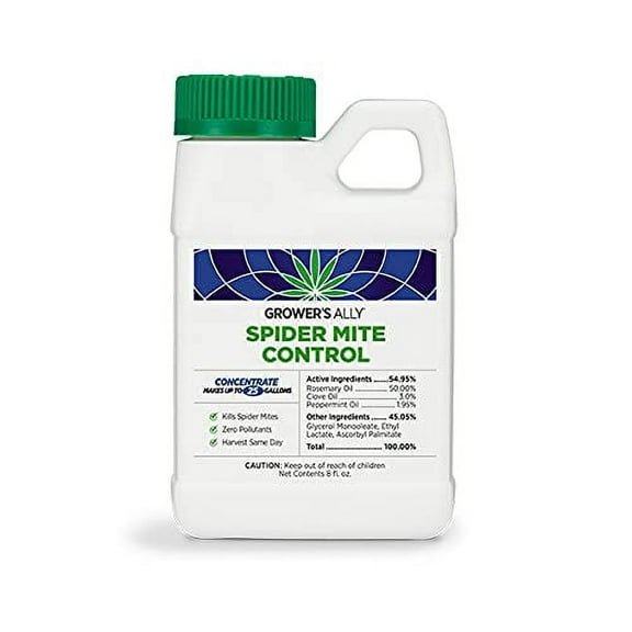 Grower's Ally Spider Mite Control | 8 fl. oz. Concentrate, Makes 25 Gallons | Insecticide and Miticide for Plants | OMRI Listed