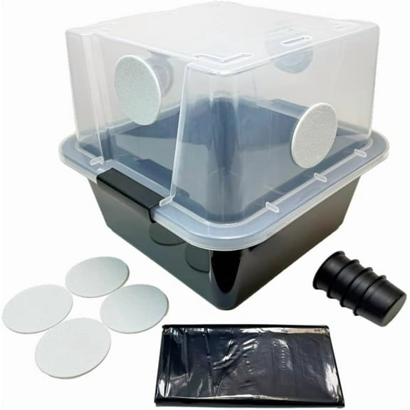 Grower's Select 28Q Cube Mushroom Monotub Fruiting Chamber with Filter Disks and Liner