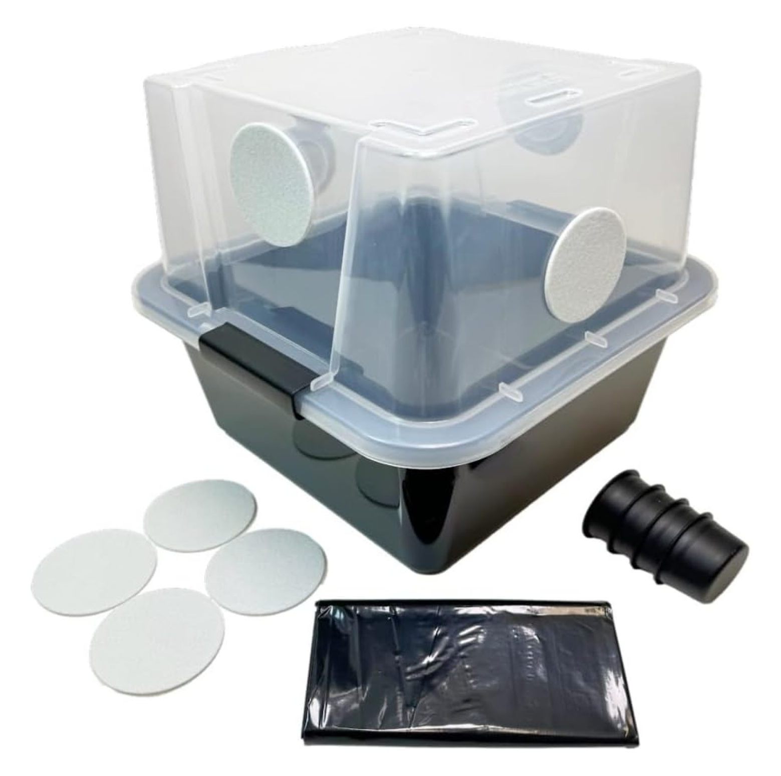Grower's Select 28Q Cube Mushroom Monotub Fruiting Chamber with Filter Disks and Liner