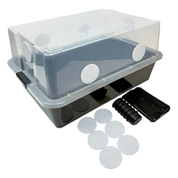 Grower's Select 66Q Large Mushroom Monotub Fruiting Chamber with Filter Disks and Liner