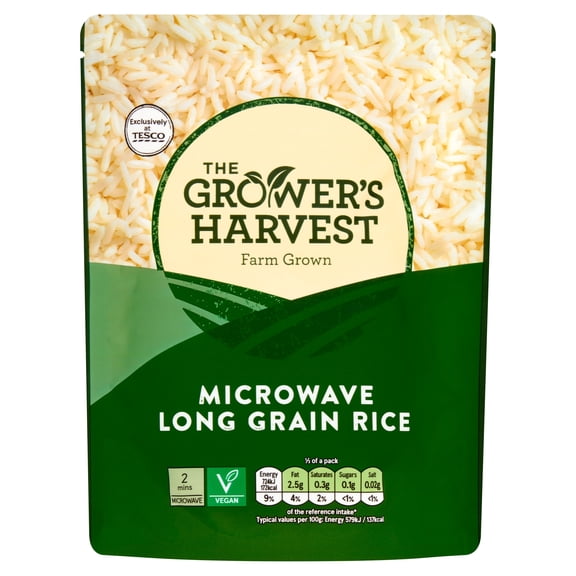 Growers Harvest Microwave Long Grain Rice 250G, Imported from Britain