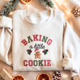 thumbnail image 1 of Growing A Little Cookie Embroidered Sweatshirt, Maternity Christmas Hoodie, Christmas Pregnancy Announcement Shirt, Funny Baby Reveal, 1 of 4