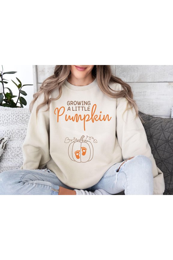 Growing A Little Pumpkin Shirt,Fall Maternity Sweatshirt,Pregnancy Thanksgiving Shirt,Fall Pregnancy Announcement Gift,Pregnancy Reveal Gift