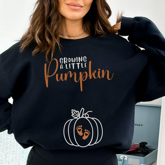 Growing A Little Pumpkin Sweatshirt, Fall Pregnancy Announcement, Maternity Thanksgiving Sweater, Baby Reveal Gift, Mom To Be Fall Top