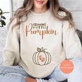 thumbnail image 1 of Growing A Little Pumpkin Sweatshirt, Fall Pregnancy Announcement, Maternity Thanksgiving Sweater, Baby Reveal Gift, Mom To Be Fall Top, 1 of 2