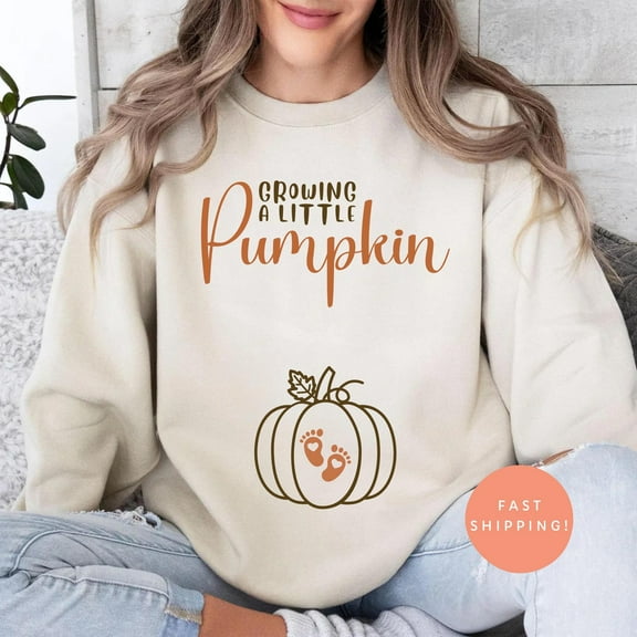 Growing A Little Pumpkin Sweatshirt, Fall Pregnancy Announcement, Maternity Thanksgiving Sweater, Baby Reveal Gift, Mom To Be Fall Top