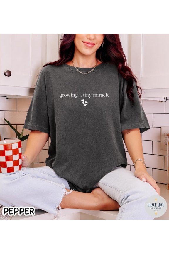 Growing A Tiny Miracle Ivf Pregnancy Announcement T-Shirt