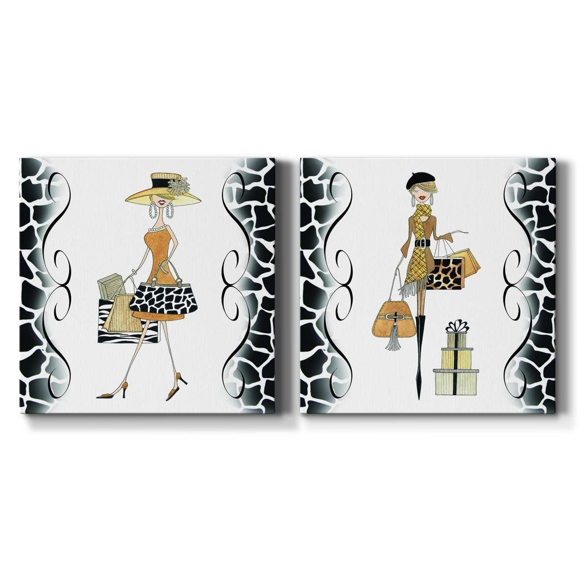 Growing Happy I - Premium Gallery Wrapped Canvas - Ready to Hang Set of 2 - 32 x 32 Each