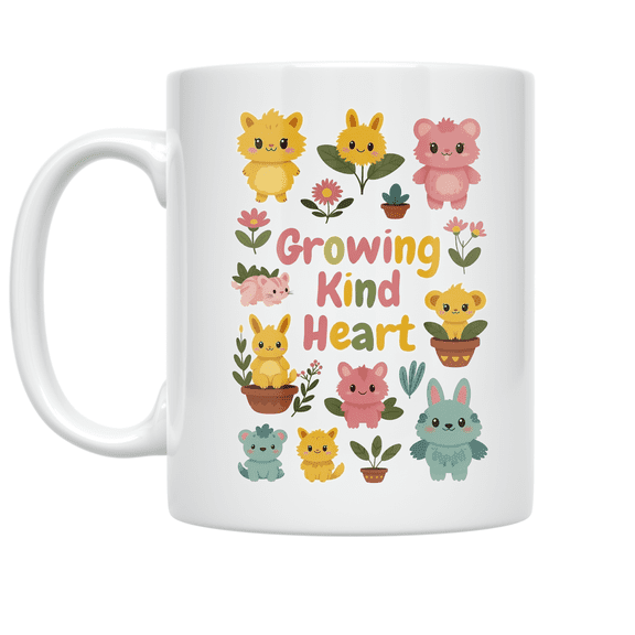 Growing Kind Heart Kids Design - Children Identity Explorer - 11 oz Ceramic Coffee Mug