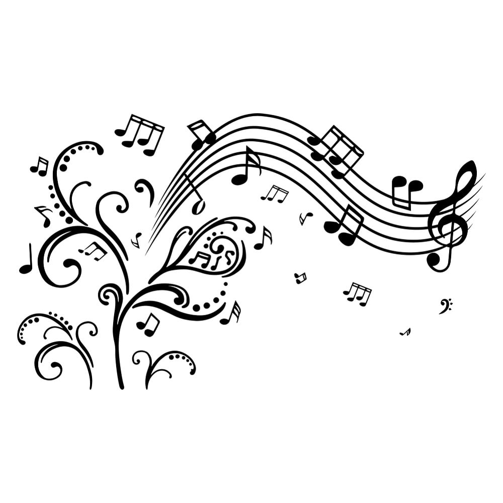 Tree Note Wall Growing Music Tree Music Notes Wall Sticker Creative Music Notes ...